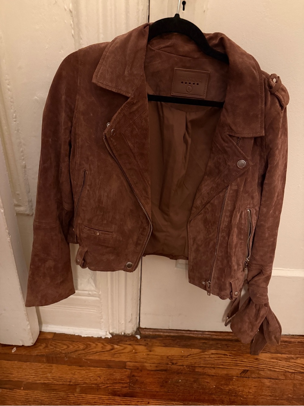 BLANKNYC brown suede moto jacket size large